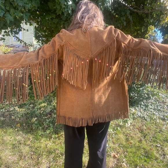 •Vintage• Suede Fringe Hippie/ Native American Jacket 1950’s-1970’s - Picture 1 of 12